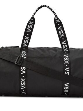 Victoria's Secret Black VSX Logo Strap Duffel Bag